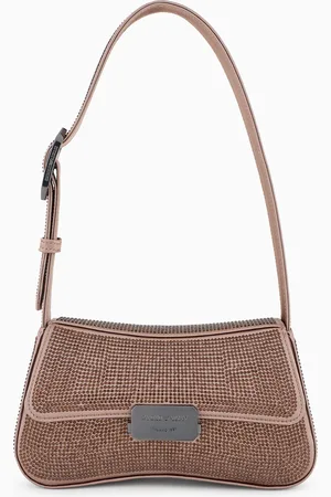 Emporio Armani Bolso de hombro de satén con strass