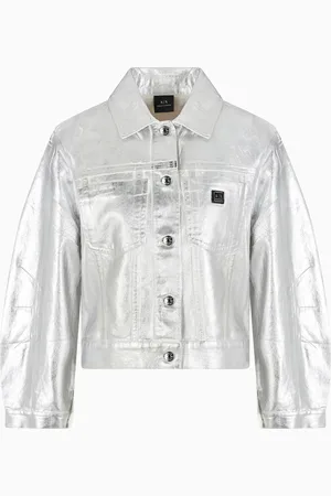 Armani Exchange Chaqueta de algod??n r??gida de metal