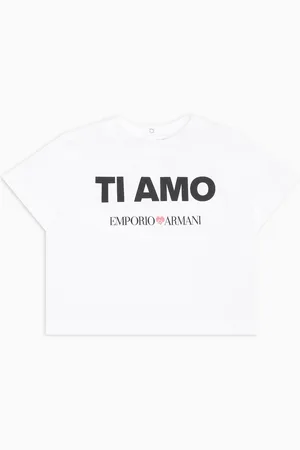 Emporio Armani Camiseta de punto con estampado Ti amo ASV