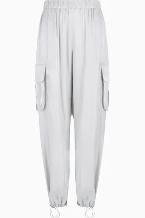 Armani Exchange Pantalones cargo en tejido satinado con purpurina