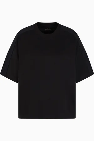 Armani Exchange Camiseta de corte relajado con bandas de logotipo en los hombros.