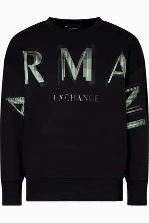 Armani Exchange Su??ter oversize con logo con efecto ??ptico