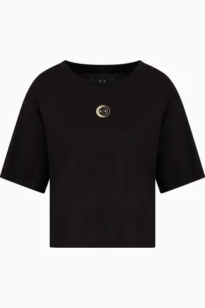Armani Exchange Camiseta de jersey corta con logotipo de metal
