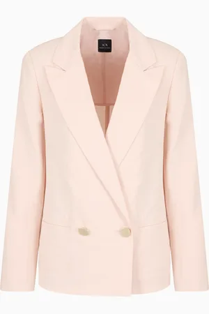 Armani Exchange Chaqueta cruzada en mezcla de lino