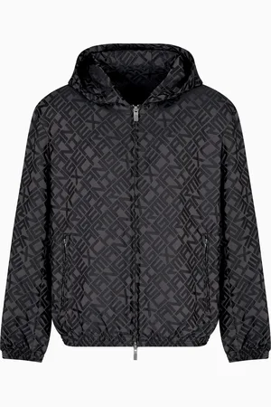 Armani Exchange Chaqueta con capucha de tejido con logo