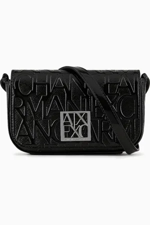 Armani Exchange Bandolera peque??a con solapa y letras en relieve