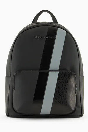 Armani Exchange Mochila con monograma y rayas.