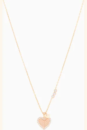 Emporio Armani Collar con colgante de plata de ley color oro rosa