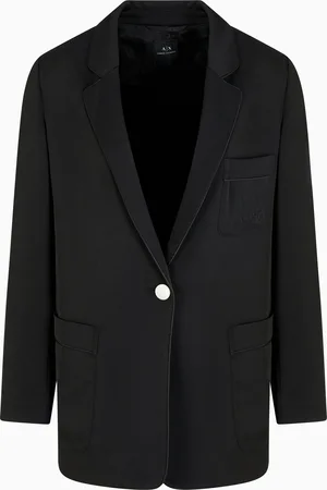Armani Exchange Chaqueta de un solo pecho en tejido satinado mate