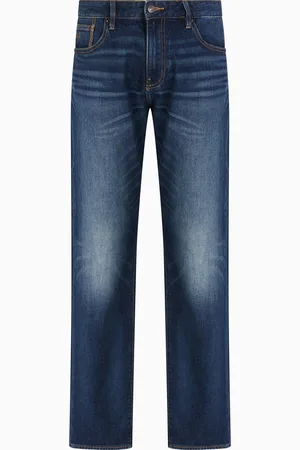 Armani Exchange Vaqueros J16 de corte recto en denim de algod??n lavado a la piedra