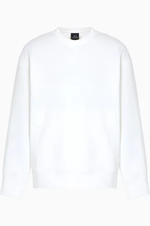 Armani Exchange Sudadera de cuello redondo de algod??n reforzado