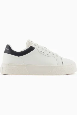 Armani Exchange Zapatillas deportivas de piel martillada con espalda en contraste