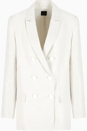 Armani Exchange Chaqueta de tela cruzada con logotipo integral