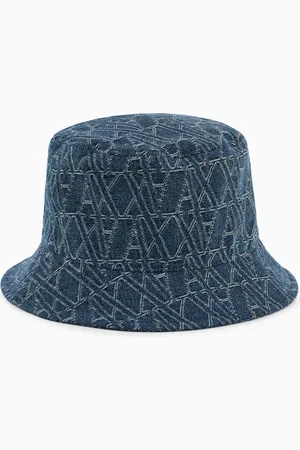 Armani Exchange Sombrero de pescador de mezclilla con logotipo integral