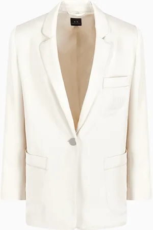 Armani Exchange Chaqueta de un solo pecho en tejido satinado mate