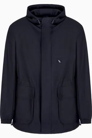 Armani Exchange Chaqueta de campo en tejido fluido con bolsillos y capucha.