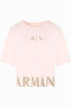 Armani Exchange Camiseta corta con perfil de logotipo