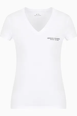 Armani Exchange Camiseta slim fit de punto con cuello de pico