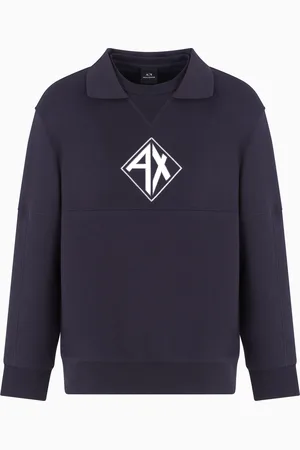 Armani Exchange Sudadera con cuello y logo en el pecho.