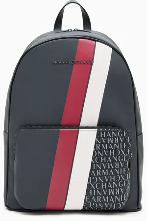 Armani Exchange Mochila con monograma y rayas.