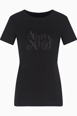 Armani Exchange Camiseta de corte regular con logotipo brillante de ASV