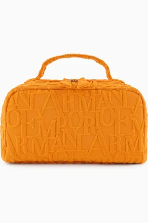 Emporio Armani Bolso baúl de playa de tejido con logotipo resaltado tridimensional ASV