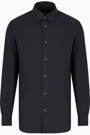 Armani Exchange Camisa de seersucker de corte regular