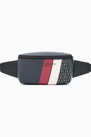 Armani Exchange Ri??onera con monograma y rayas