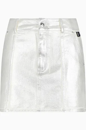 Armani Exchange Minifalda r??gida de algod??n metalizada
