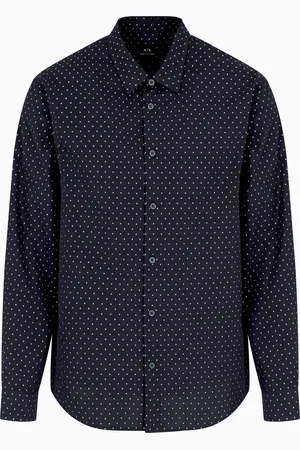 Armani Exchange Camisa de algod??n jacquard de corte regular