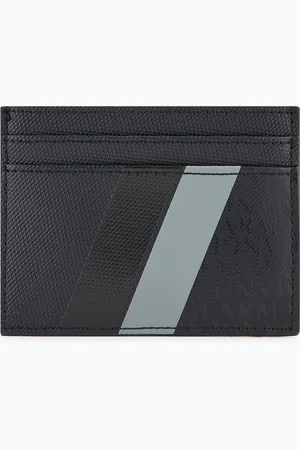 Armani Exchange Tarjetero con monograma y rayas