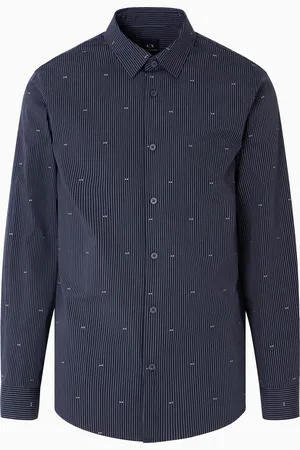 Armani Exchange Camisa de algod??n jacquard de corte regular