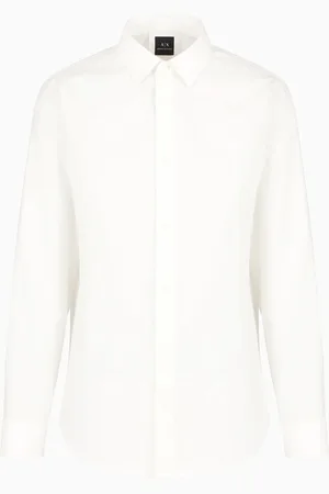 Armani Exchange Camisa de algod??n jacquard de corte regular