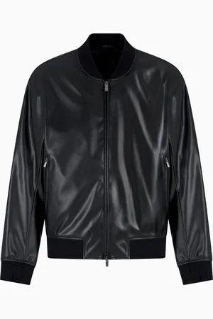 Armani Exchange Chaqueta de piel sint??tica brillante