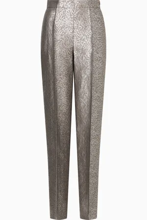 Emporio Armani Pantalones de mezcla de lino con elaboración en tejido jacquard con motivo de camuflaje