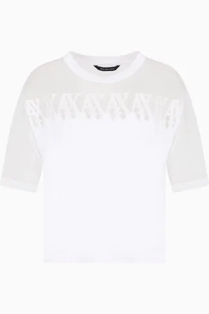 Armani Exchange Camiseta con inserto transparente