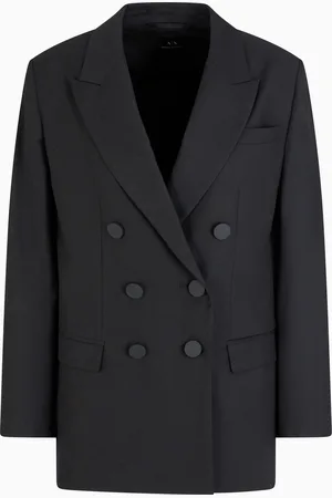 Armani Exchange Chaqueta cruzada de sarga