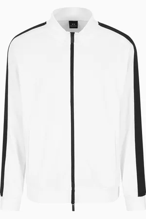 Armani Exchange Sudadera con cremallera completa y bandas con logotipo