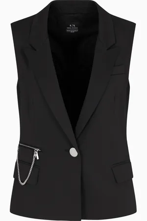 Armani Exchange Chaleco de un solo pecho con cadena colgante