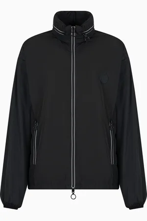 Armani Exchange Chaqueta con cremallera completa y capucha desmontable