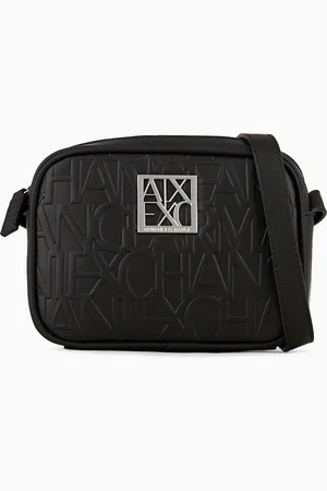 Armani Exchange Bolso de hombro con parte delantera con estampado de logo por toda la prenda