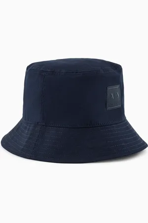 Armani Exchange Sombrero de pescador con el logotipo de Blue Edition ASV