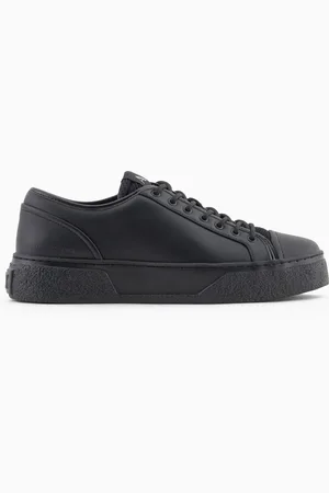Armani Exchange Zapatillas de piel con inserci??n de malla