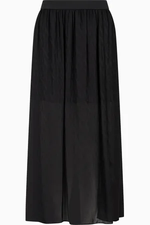 Armani Exchange Falda larga de voile con abertura