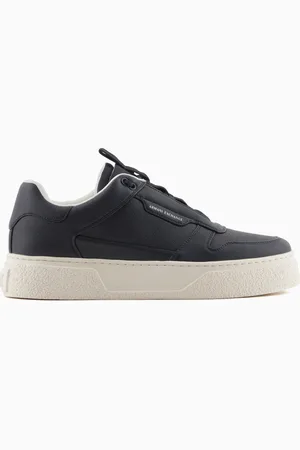 Armani Exchange Zapatillas deportivas de piel ecol??gica con cordones el??sticos