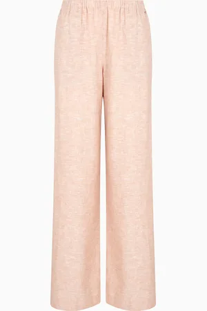Armani Exchange Pantalones oversize de algod??n y lino