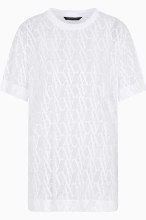 Armani Exchange Camiseta de corte regular con logotipo integral