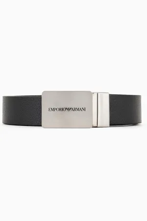 Emporio Armani Cinturón reversible de piel con hebilla con logotipo