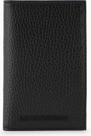 Emporio Armani Tarjetero plegable de piel abatanada