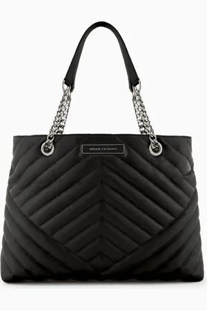 Armani Exchange Bolso shopper Matelass?? con asas de cadena